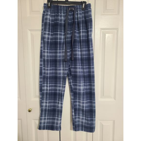 Lucky brand large men's blue plaid fleece pajama pants - Picture 1 of 9